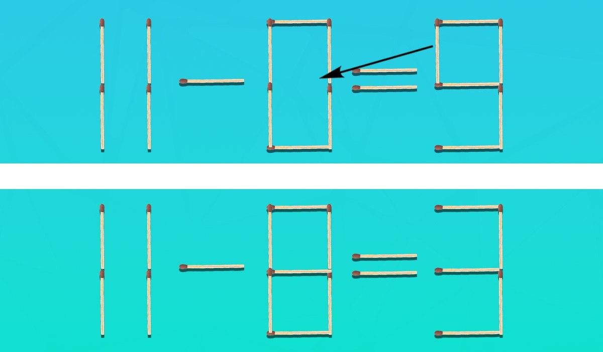 Pokazuje koje šibice treba premjestiti gdje kako bi jednakost postala točna / Moje kolaž