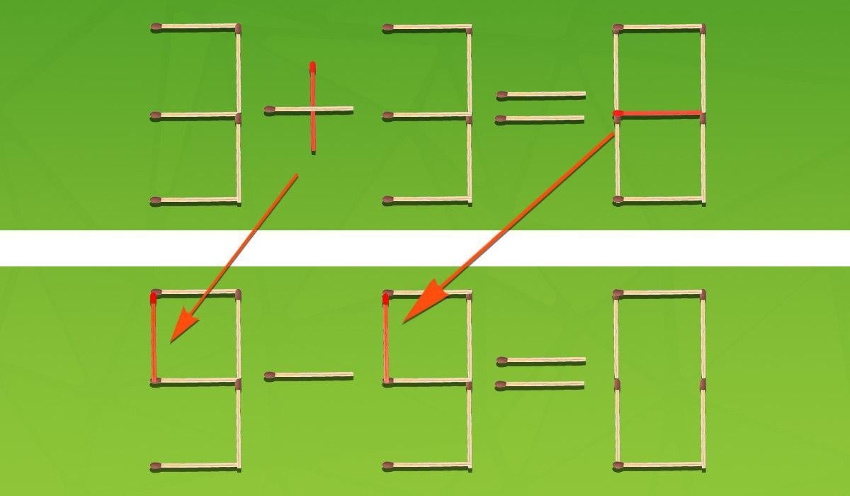 Pokazuje koje podudaranje i gdje ga treba pomaknuti da se ispravi jednakost