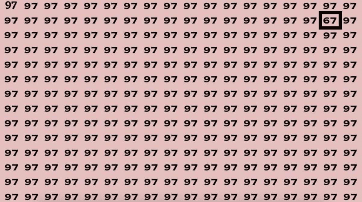 Prihvatite izazov: samo oštro oko može uočiti broj 67 na slagalici u 3 sekunde