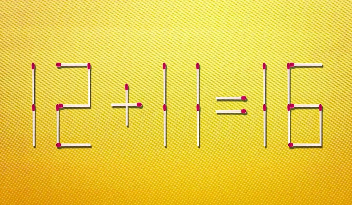 Presloži šibicu tako da matematički izraz na slici postane točan