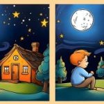 IQ test: pronađite 3 razlike na slici dječaka pod zvijezdama